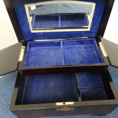 LOT 179. TWO JEWELRY BOXES, ONE MISSING DRAWER