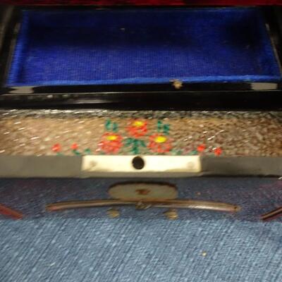 LOT 179. TWO JEWELRY BOXES, ONE MISSING DRAWER