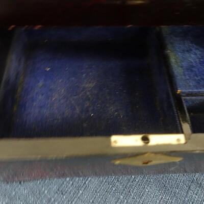 LOT 179. TWO JEWELRY BOXES, ONE MISSING DRAWER