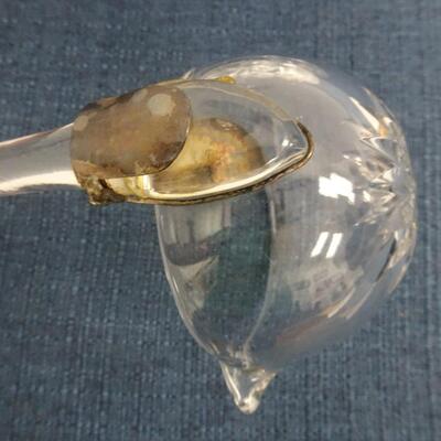 LOT 180 CRYSTAL LIDDED PUNCH BOWL WITH LADLE AND 8 CUPS