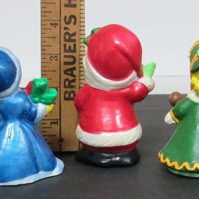 3 Heavy Plaster Christmas Figures