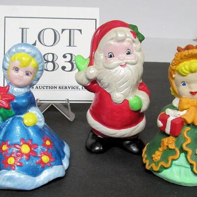 3 Heavy Plaster Christmas Figures