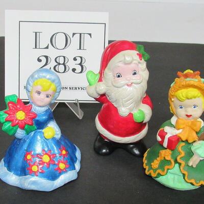3 Heavy Plaster Christmas Figures