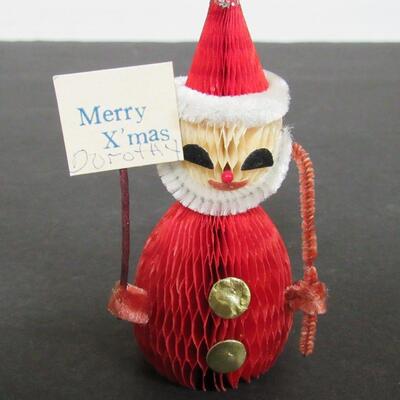 Christmas Lot, Clip on Peacock Ornament, Japan Glass Wreath Ornament, Honeycomb Santa