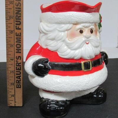 Cute Large Chubby Fitz and Floyd Santa Pitcher, 1978