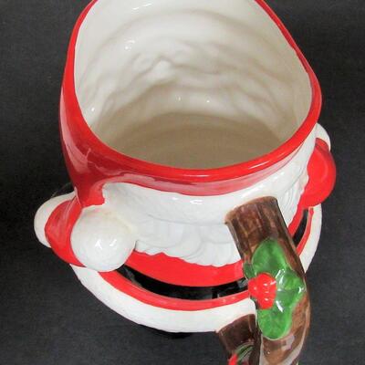 Cute Large Chubby Fitz and Floyd Santa Pitcher, 1978