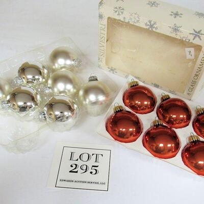 Two Sets Glass Christmas Ornaments