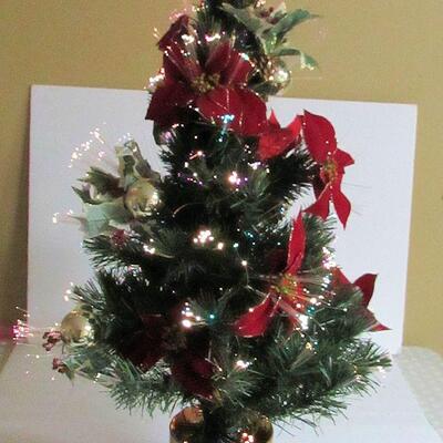 Fiber Optic Smaller Christmas Tree, Works, With Additional Bulb, About 32"