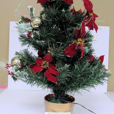 Fiber Optic Smaller Christmas Tree, Works, With Additional Bulb, About 32"