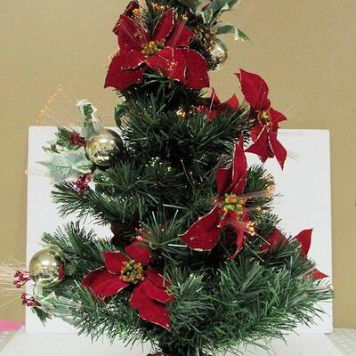 Fiber Optic Smaller Christmas Tree, Works, With Additional Bulb, About 32"