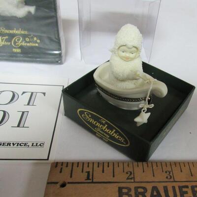 Dept 56 Snowbaby Pin in Box, and Trinket Box in Box