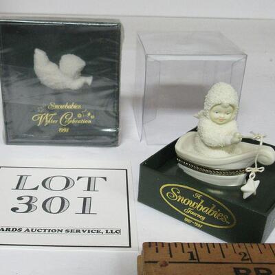 Dept 56 Snowbaby Pin in Box, and Trinket Box in Box