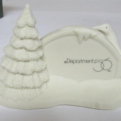 2 Older Dept 56 Snowbaby Pieces: Sign and Polar Bear Ornament
