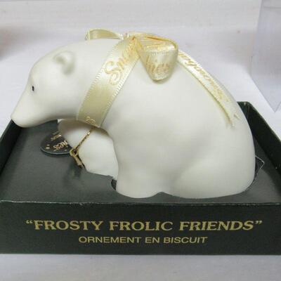 2 Older Dept 56 Snowbaby Pieces: Sign and Polar Bear Ornament