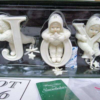 Older Dept 56 JOY Christmas Ornament Set