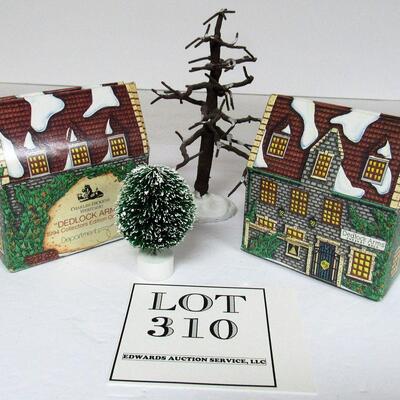 Dept 56 Deadlock Arms Set of 2 Ornaments, A Tree and A Bush