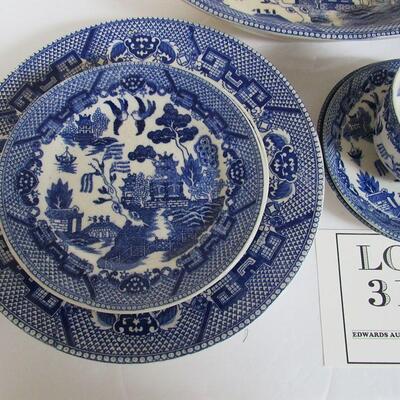 Misc Lot of Vintage Blue Willow Dishes, Japan