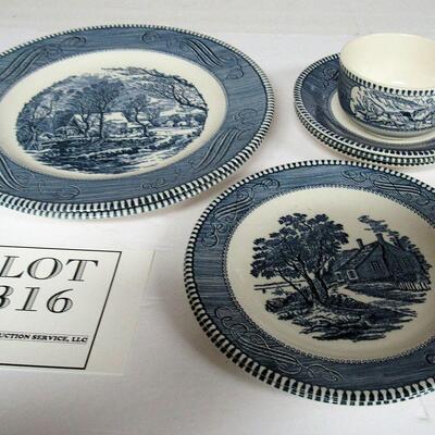 Misc Lot of Vintage Currier and Ives Dishes