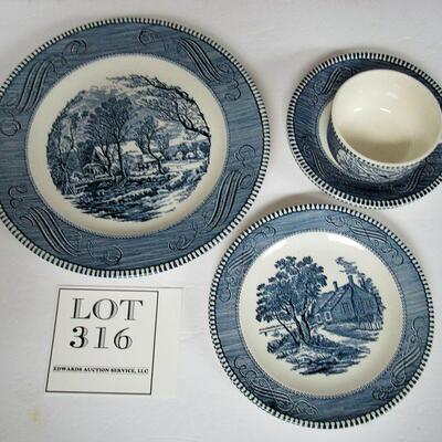 Misc Lot of Vintage Currier and Ives Dishes