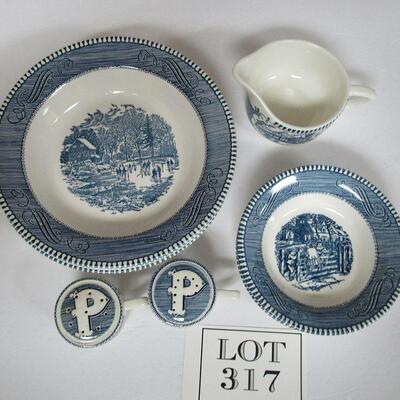 Misc Lot of Vintage Currier and Ives Dishes