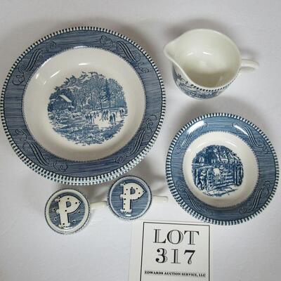 Misc Lot of Vintage Currier and Ives Dishes