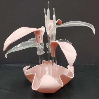 Van Teal Lucite Sculpture of Cattails - Signed