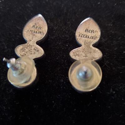 AKR Pearl, Mother of Pearl, Amethyst pierced earrings