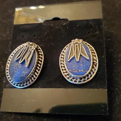 Lapis Lazuli and 925 pierced earrings