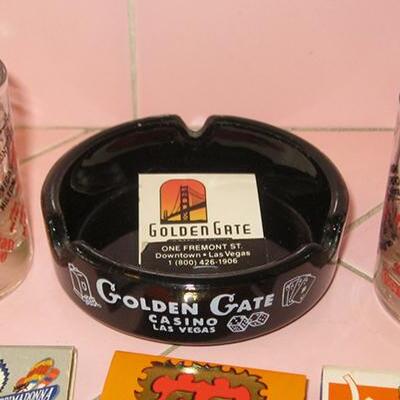 MS Las Vegas Collectables Matchbooks Shot Glasses Ashtray