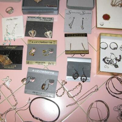MS Collection of Sterling Silver & Gold Filled Jewelry Necklaces Earrings Pendants Rings