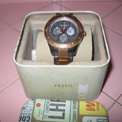 MS Fossil Watch Mens 2 Tone Metal Like New