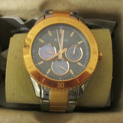 MS Fossil Watch Mens 2 Tone Metal Like New