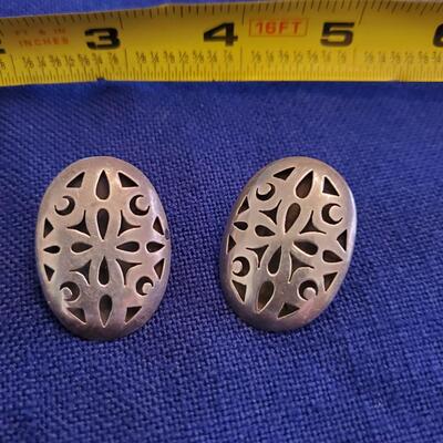 Puffy Mexico Earrings - Sterling