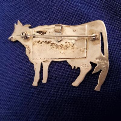 Signed 925 Cow Pin