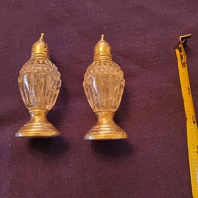 Sterling and Glass Vintage salt/pepper
