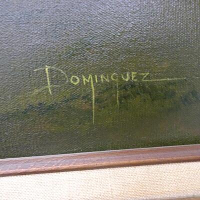 LOT 64. OIL ON CANVAS PAINTING BY DOMINGUEZ