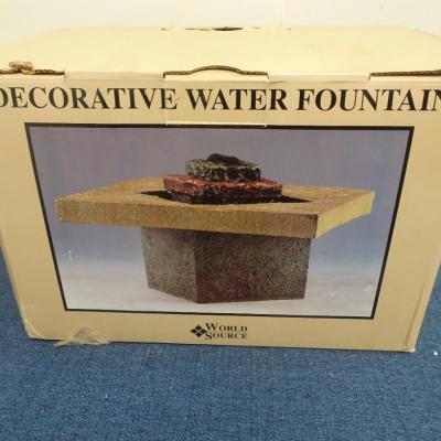 LOT 65. DECORATIVE TABLE TOP WATER FOUNTAIN IN BOX