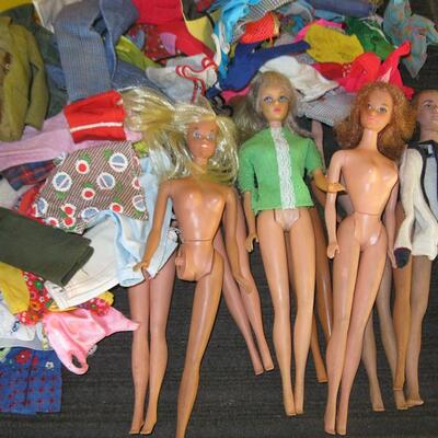 MS Large Collection Mattel Barbie & Ken Dolls Furniture Cloths Tables Chairs Pool 1960s & 70s