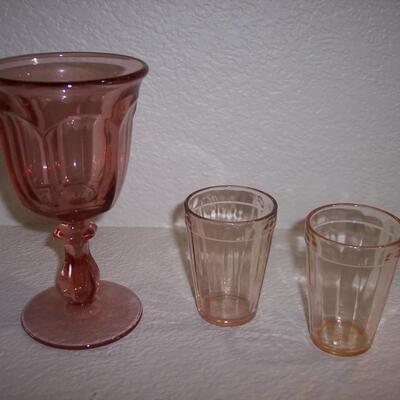Lot of 5 pieces Pink Depression Glass