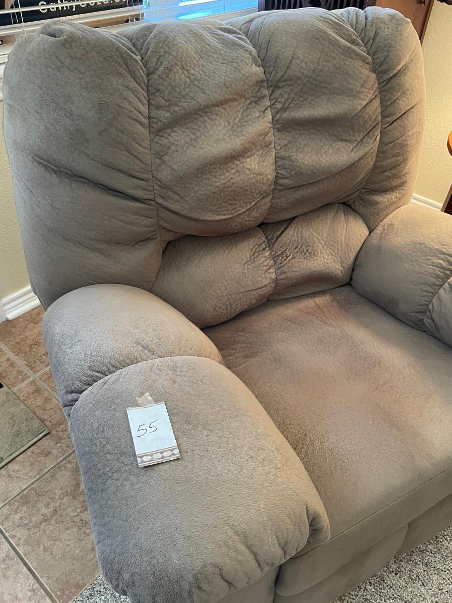 Overstuffed Microsuede Recliner
