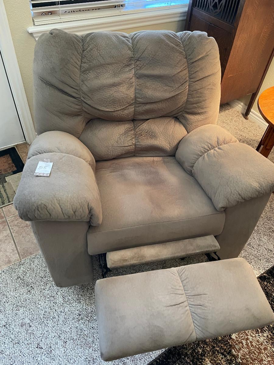 Overstuffed Microsuede Recliner