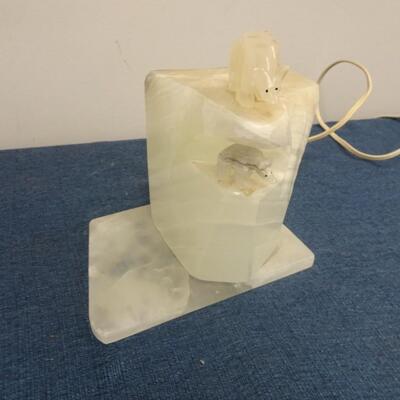 LOT 182. LIGHT UP STONE POLAR BEAR LAMP