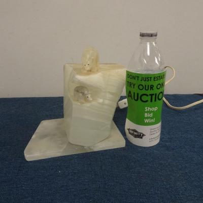 LOT 182. LIGHT UP STONE POLAR BEAR LAMP