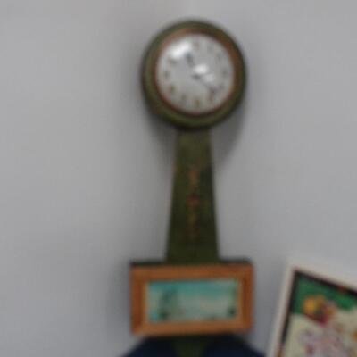 LOT 183. CLOCK (UNTESTED) AND HOME DECOR
