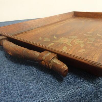 LOT 186 VINTAGE MUGS, AND WOOD TRAY