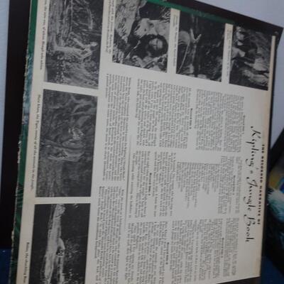 LOT 193. THREE FRAMED ALBUM COVERS AND JUNGLE BOOK ALBUM