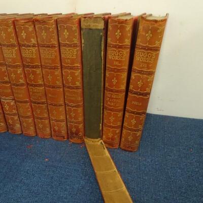 LOT 197. LEATHER BOOKS COLLECTION " HUGO'S WORKS"