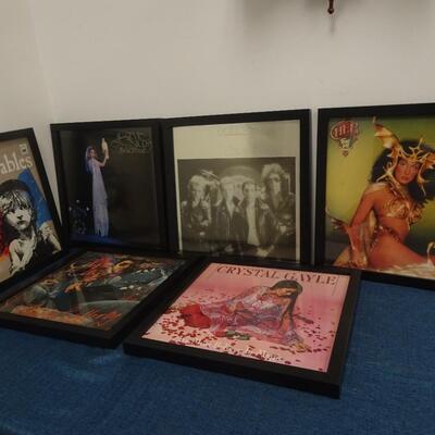 LOT 214. FRAMED ALBUM COVERS (6)
