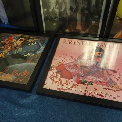 LOT 214. FRAMED ALBUM COVERS (6)