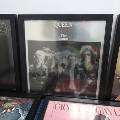 LOT 214. FRAMED ALBUM COVERS (6)